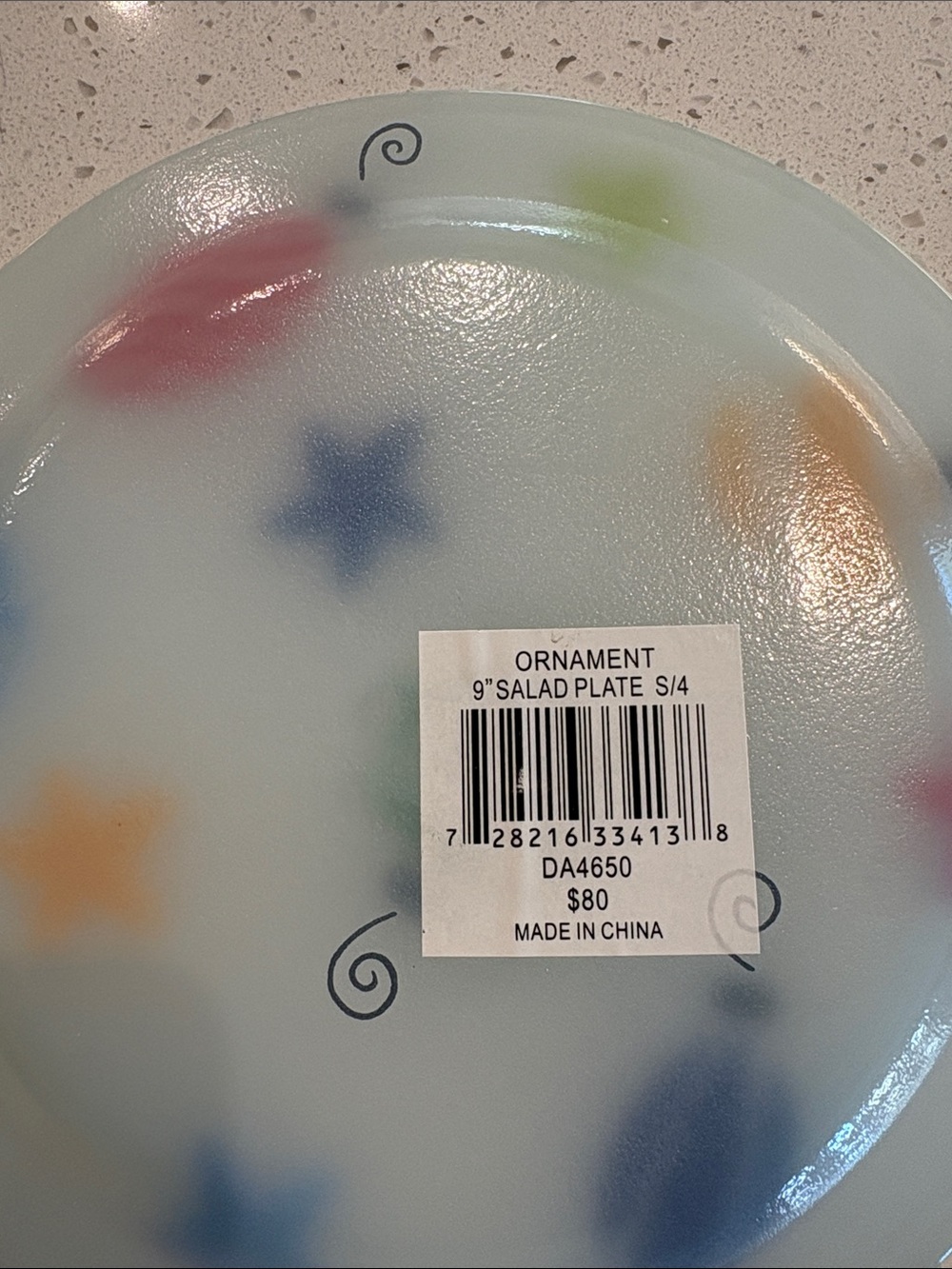 Block Crystal 9” Salad Plates, Set of 4, Colorful Fused Ornaments, NWT - Picture 2 of 6